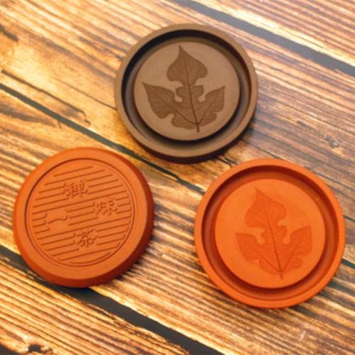 宜興紫砂壺承壺墊壺托壺盤手工刻繪楓葉養壺盤干泡中式養壺墊茶臺