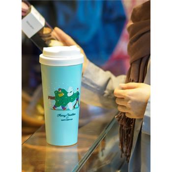 樂扣樂扣聖誕杯316不銹鋼保溫杯元氣限量咖啡杯水杯便攜禮品杯子
