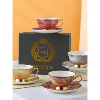 吉昶輕奢骨瓷咖啡杯套裝陶瓷高檔精緻結婚杯子喬遷新居下午茶茶具