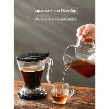 日式聰明杯免濾紙帶開關手沖咖啡濾杯通用帶濾網茶濾泡茶過濾器