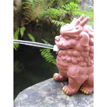 假山庭院招財紫砂噴水貔貅流水配件手工中式擺件盆景水族魚缸裝飾