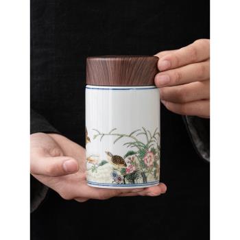陶瓷茶葉罐密封罐家用防潮空罐精品高檔茶罐功夫茶具配件小號茶倉