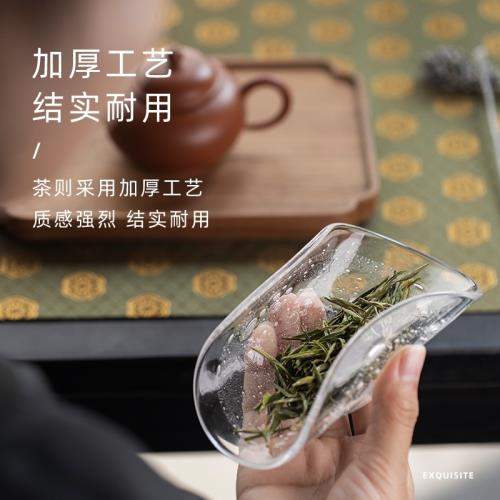 山音 琉璃霜流茶則 古法琉璃 賞茶荷 茶配件高端精致工夫茶具