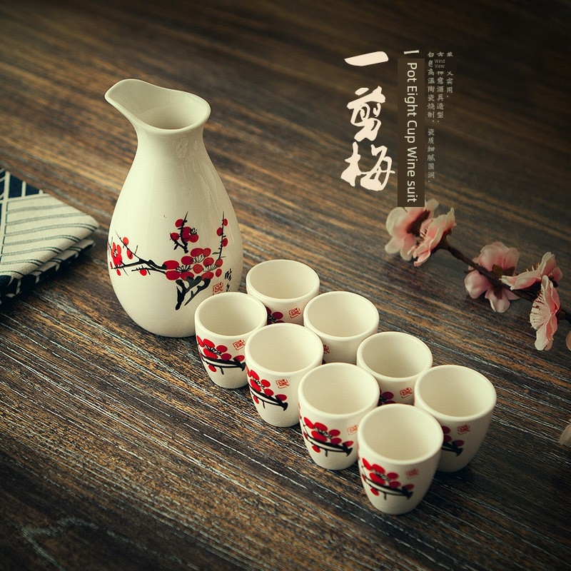 家用白酒盅水墨風陶瓷烈酒杯酒壺分酒器喝酒杯子日式清酒酒具套裝|酒杯