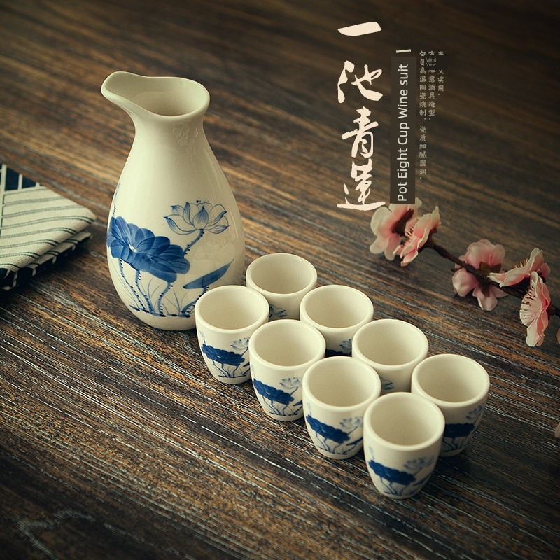 家用白酒盅水墨風陶瓷烈酒杯酒壺分酒器喝酒杯子日式清酒酒具套裝|酒杯