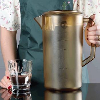 亞克力扎壺耐熱泡茶冰水瓶茶色量杯超大容量5L奶茶店PC塑膠冷水壺