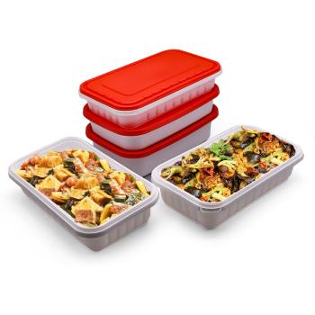 一次性快餐盒日式長方形700ml 打包盒鎖扣650飯盒加厚外賣便當盒