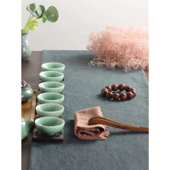 手工棉麻茶席麻布禪意茶布茶毯茶道幹泡席茶盤墊桌旗功夫茶具配件