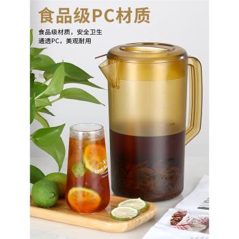 大容量亞克力冷水壺茶壺泡茶桶pc塑膠接涼水奶茶量壺商用裝水容器