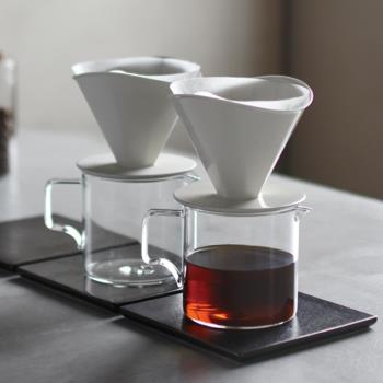 日本Kinto手沖咖啡滴濾壺四件套裝燒杯款金屬濾網分享杯套裝300ml