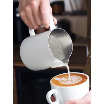 COFFEE JAZZ拉花缸304不銹鋼奶泡杯咖啡器具導奶缸壓紋尖嘴拉花杯