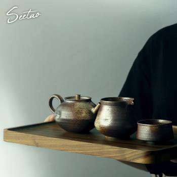 日式黑胡桃木託盤茶具茶托家用餐盤茶點盤木質茶盤功夫幹泡臺果盤