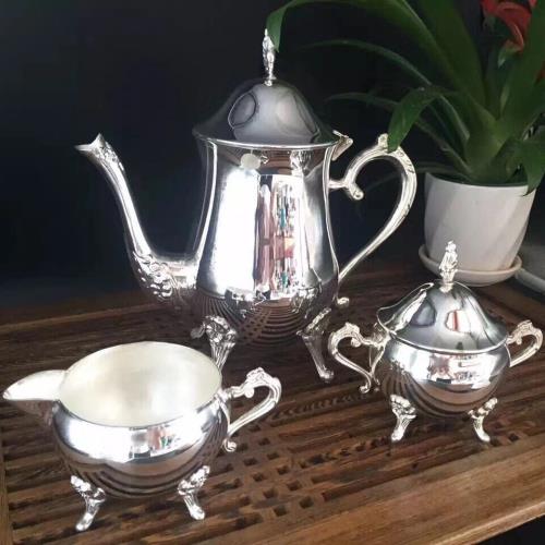 純銀歐式咖啡杯足銀999咖啡壺奶壺糖罐純手工摩卡壺酒壺銀壺禮品|咖啡壺