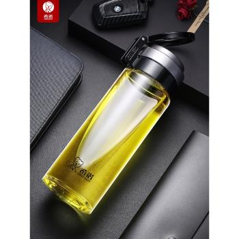 希諾玻璃杯單層車載便攜大容量泡茶水杯耐熱隨手杯創意杯子帶濾網