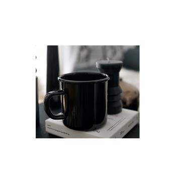 北歐黑色厚實咖啡杯水杯搪瓷琺瑯杯