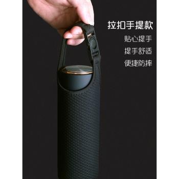 通用隨行杯套防燙摔保護套保溫水杯玻璃杯手提布袋可斜挎背帶通用