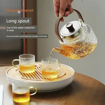 電陶爐煮茶器泡茶玻璃煮茶壺燒水壺茶具白茶家用全自動蒸汽煮茶爐