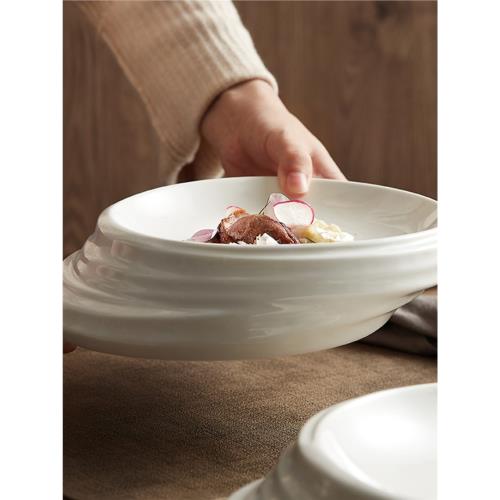 酒店保溫盤餐廳上菜盤擺盤家用創意陶瓷輕奢意境菜盤子日式刺身盤