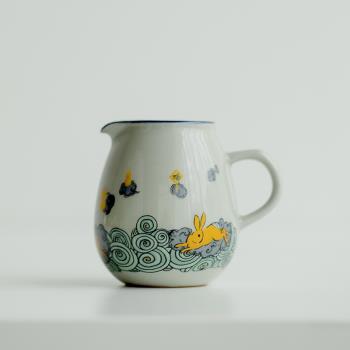 金兔報喜陶瓷公道杯創意龍蛋分茶器家用創意功夫茶具茶海