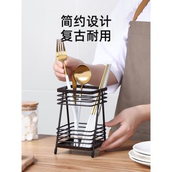 置物架收納盒瀝水廚房臺面筷子筒