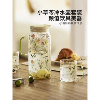 摩登主婦耐高溫杯子玻璃冷水壺