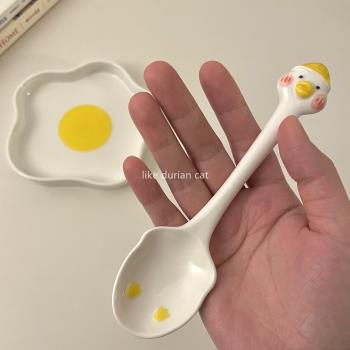 卡通勺子兒童陶瓷勺子可愛飯勺吃飯湯勺學生餐具湯匙家用創意調羹