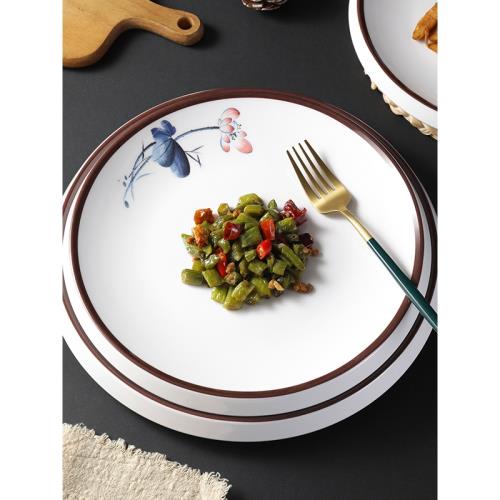 密胺餐具創意酒店特色圓凹盤子仿瓷炒菜盤意境菜盤飯店涼菜盤商用