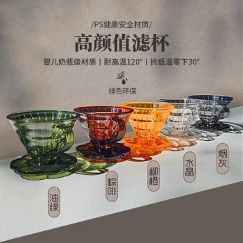 V60樹脂錐形滴濾手沖咖啡濾杯家用咖啡壺器具濾紙咖啡杯過濾杯