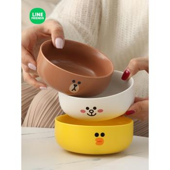 LINE FRIENDS卡通餐具碗碟套裝家用陶瓷吃飯面碗創意湯碗盤組合大