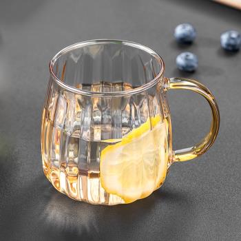 ins風帶把手泡茶家用套裝玻璃杯