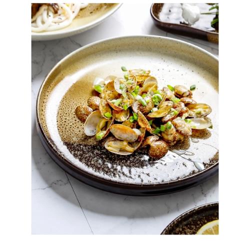 日式漸變碗盤碟套裝西餐盤家用創意餐廳個性窯變釉