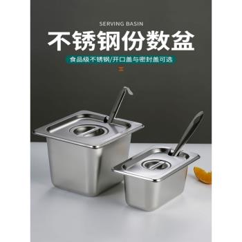 奶茶店專用物料盒帶蓋珍珠果醬盒加厚不銹鋼多格小料盒方盒份數盤