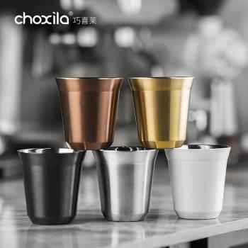美式膠囊戶外隨手復古雙層咖啡杯