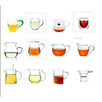 耐熱高溫玻璃功夫茶具加厚公道杯茶漏隔分茶器茶海四方底公杯