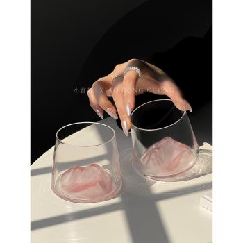 ins風粉色高階感威士忌玻璃杯