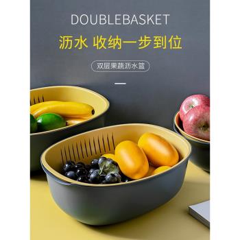 安買加厚廚房塑膠瀝水籃洗菜盆