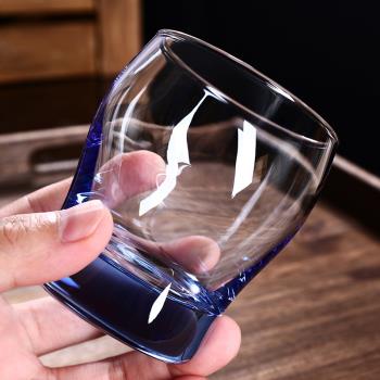 水晶透明玻璃水杯新款高顏值家用耐熱商用果汁白酒杯子啤酒杯套裝