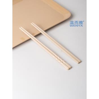 稻穀殼長筷磨砂防滑木紋筷子火鍋加長家用抗菌防黴商用稻殼筷餐具