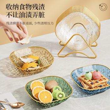 吐骨碟家用新款高檔小碟子吐骨頭盤碟輕奢高級感精緻吐骨盤垃圾盤