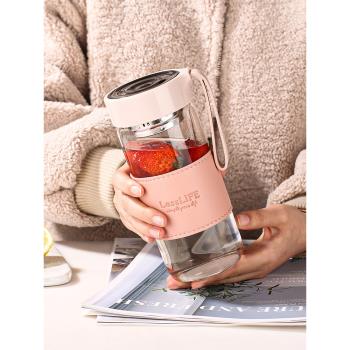 女生高顏值夏季大容量泡茶玻璃杯