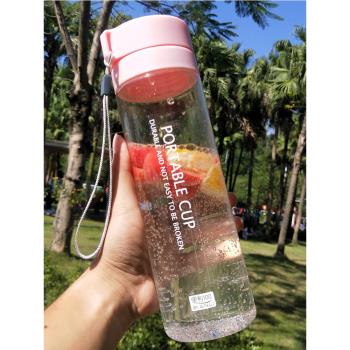 便利100簡約時尚塑膠水杯戶外800ml大容量運動水壺密封防漏泡茶杯