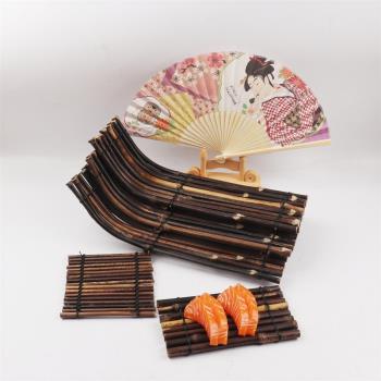 日式壽司竹排竹筏迷你竹製烤肉居酒屋日韓料理餐廳盤子翹角錯開盛