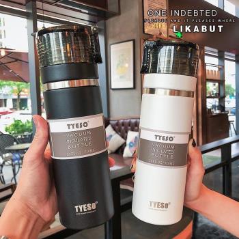 韓版高顏值大容量情侶款保溫杯一對不銹鋼水杯簡約創意高檔禮品
