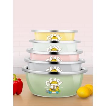 國風食品級不銹鋼盆子家用廚房洗菜盆瀝水籃嬰兒燙洗奶瓶專用盆