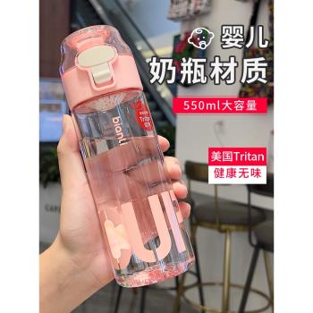 tritan水杯子女生高顏值夏季學生兒童上學專用水瓶壺2024新款夏天