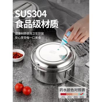 蒸飯盒304不銹鋼圓形分格學生雙層飯缸便當盒食堂打飯上班族餐盒