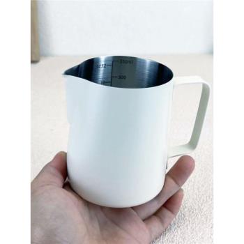 304厚不銹鋼拉花杯意式咖啡拉花奶缸奶泡杯專業尖嘴奶泡壺帶刻度