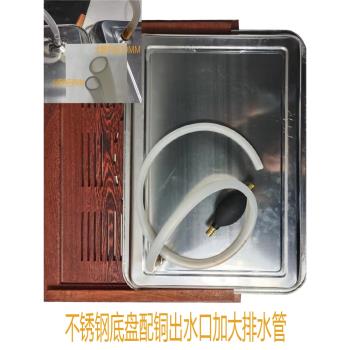 不銹鋼新款盤功夫裝茶具茶桌茶臺茶盤大理石排水配件家用託盤漏水