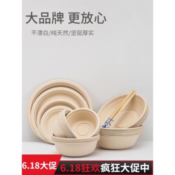 一次性餐具紙碗紙盤家用環保可降解菜盤餐盤盤子蛋糕野餐碗筷套裝