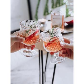 玻璃高腳杯酒杯喝啤酒杯子紅酒洋酒輕奢高檔家用高階感高階歐式風